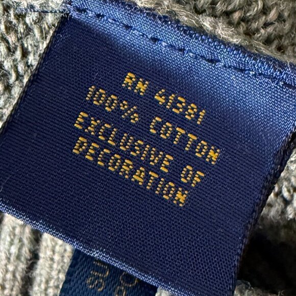 Polo Ralph Lauren Quarter Zip Sweater Green Heather Size XL 100% Cotton - Picture 7 of 9